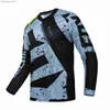 Camicie ciclistiche cime 2024 mx da uomo estate a maniche lunghe in mountain mountain mountain bike abiti da designer traspirante in motocross Jersey Teleyi Y240410