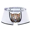 Underbyxor mäns hög kvalitet underkläder mens underkläder mode 3d tryckt djur tiger påse boxer modal cueca maskulina sexig