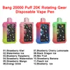 Nyaste bang 20000 puff 20k puffar roterande växel engångsvapspenna e cigarettsatser 500mAh laddningsbart batteri 25 ml POD Mesh Coil Electronic Cigaretter