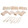 50pcs/150pcs Disposable Wooden Cutlery Forks/Spoons/Cutters Knives Party Supplies Kitchen Utensil Dessert Tableware Packing 16cm