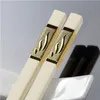 White Gold Korean Chopstick set 5pairs Japanese Chopsticks Reusable Chop Sticks Silver Alloy Long China Stick RestaurantCutlery