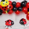 5pcs Ladybug Balloons Balões de folha de insetos de animais para o chá de bebê para chá de bebê