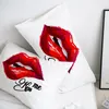 Custom Pillow Case Pillowcase 50x70 50x75 50x80 70x70 Decorative Pillow Cover Sexy Lip Kiss me Bedding for wedding Drop Shipping