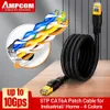 CABO AMPCOM CAT6A Ethernet 10Gbps RJ45 LAN Cabo de rede, game de alta velocidade UTP Patch 24AWG Fio para computador, ps5, xbox