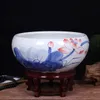 Tigelas de plantador de cerâmica porcelana para aquário, chinês Projeto de peixe tigela, tanque de peixes de aquários, decorações de aquário