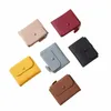 Pequeña billetera de cuero de cuero mini dama monedera bolso de bolsillo amarillo femenina billetera de la billetera diseñadora de marca de la marca mujer r1yr#