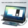 Monitors 14 Inch/2.1 Inch Screen Portable External Travel Monitor AID High Definition for Switch/PS4/Mobile Screen Projection/PC/Laptop