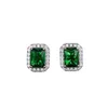 Stud Earrings Designer brincos For Women 925 Silver Shining CZ zircon Wedding Earring Emerald Cut Imitate Diamond Engagement Jewelry Party Gifts