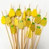 Vorken 100 stcs/set flamingo picks Hawaii Party Cupcake Fruit Fruits Vork Cake Dessert Cocktail Toothpick Bar Zomer Verjaardag Wedding 12 cm