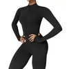 Yoga Jumpsuits One Piece Womens Tracksuit Yoga Set Workout Long Sleeve Zipper Sportswear Gym Set Workout Clothes for Women 240402