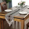 Table Runner White Lace Europe Broidered Table Flag Jacquard Tip Cash Coffee TV Cabilt Long Nappeur Décoration de mariage