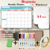 Magnetic Monthly Planner Menu Dry Erase Child Whiteboard Home Kitchen Fridge Stickers Waterproof Calendar Board Color Marker