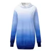 Casual Dresses Elegant Gradient Printed Shift Dress Women With Pockets Long Sleeve Sexy Vacation Party Night Lady Mini