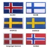 Nordic Country Sticked Patches Island Norway Schweden Dänemark Finnland Schweizer Flagge Taktische militärische Moral Abzeichen für Rucksack