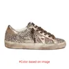 Golden Sneakers Designer Women Heels klädskor Kvinnor Mens Supersat Luxury Italy Brand Stop Oreaming Star Leather Low Tops Platform Trainers