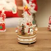 Kerst ornamenten houten roterende muziekbox muziekbox kerstboomdecoratie kinderen geschenken geschenken carrousel muziekbox