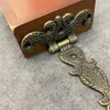 2st Cabinet Door Butt Ginges Vintage mässing Pläterad stora gångjärn stora dekorativa smycken trälådmöbler Beslag 113*69mm