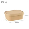 Dinnerware 50pcs Kraft Paper Lunch Box Bakery Boxes Set Microwave-Safe Take Out Heavy Duty Containers For Picnic Party