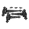 1 PC 5/6/8 Inch Strap Hinges Shed Barn Door Hinges Heavy Duty Gate Hinges for Wooden Fences Decorative Hinges Black with Screws