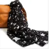 Scarves Women Chiffon Scarf 150*45cm thin style Scarfs Print Cat Star Leopard Shawls And Scarves Best Party gift 22009 240410