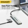 Stationer Essager USB Hub 7 i 1 USB C Hub PD60W USB Typ C till Multi USB 3.0 Adapter för MacBook Pro Air Huawei Mate 30 USBC 3.0 Splitter