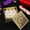 1PC Retro Jewelry Boîte cadeau vintage Organisateur Organisateur Plastic Crow Gold Foil Candy Boîte Jewelry Storage Partage de mariage Faveur