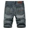 Men's Jeans Summer Shorts Men Denim Pants Stretch Dark Blue Fashion Design Slim Straight Male Short Hombre