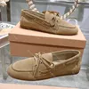 Designers skor för kvinnors kohud kashmir lapptäcke rund tå snörning ballettlägenheter loafers platt botten oxfords casual klänning sko 35-40