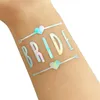 6PCS Rainbow Silver Team Braut Temporär wasserdichte Tattoo Bachelorette Party Braut, um Partyzubehör zu sein