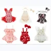 Emmababy Baby Baby Girl Vêtements de l'épaule Ruffles Bodys solides Bodys Bowknot Tenues de Sunsid