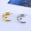 Anello d'amore femminile maschio designer anello di due gioielli in acciaio in acciaio classico viti color rosa in oro e argento con anello aperto a doppio circuito di diamanti