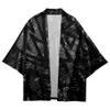 Japanse geometrie print zwarte vest shirts 2022 vrouwen mannen cosplay yukata harajuku traditionele kimono kleding plus maat