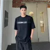 メンズTシャツsyuhgfa Tシャツ韓国スタイルのメタルバックルファッショントップショートスリーブラウンドカジュアルカジュアル男性服2024夏