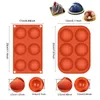 6 Hole Hot Cocoa Boom molds Half Sphere chocolate bomb silicone molds with brush Ice/Cake/Pastry Mould forms for chocolate