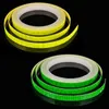 Fita refletor de rodas de bicicleta fluorescente, adesivo adesivo, aviso de segurança, filme de fita de conspicuidade, bicicleta MTB, 1cm, 2cm * 8m