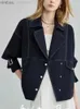 Costumes de femmes Blazers Imitation Denim veste Femmes 2023 Printemps automne vestes courtes pour femmes Cold de combinaison polyvalente