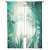 Green Leaves Jungle Plant Nature Modern Tulle Curtains For Living Room Sheer Curtain Bedroom Voile Decorative Window Treatments