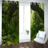 Tropical Rainforest 3d Print Curtain vert biparting Open Blackout rideau Cortina de Sombra Chambre de chambre à coucher rideau de forêt