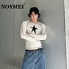 Noymei Star Patternautumn Nice Design Y2K Spicy Style Color Contrast Pentagram Fashion Fashion с длинными рукавами футболки Men Top WA2045 240410