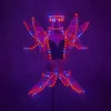 Led Rave oyuncak tam renkli Led Kostümler Renkli Işık RGB Kadın Etek DJ Bar Giyiyor Led Balo Salonu Dans Sütyen Programlama Seksi Elbise 240410