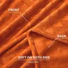Blankets Soft Brushed Flannel Throw Blanket Burnt Orange Fleece Blankets Diamond Pattern for Sofa Chair Couch