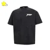 Мужские футболки Классическая печать ретро-мытья черная далеко.Футболка архива мужская высококачественная одежда Toe Top Street Extra Lige Fit Fit J240409