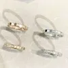 Alta versão v Golden Xiao Family Ice Rose Gold Light Light Luxury Beehive Single Full Diamond Casal Ring