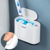 Escova de vaso sanitário descartável com líquido de limpeza para banheiro montado na parede Montagem longa Manças de reposição Cripador de cabeça Limpador de cabeça Conjunto