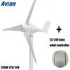 200W Wind Generator 3 or 5 Blades Wind Turbine 12V 24V Power for Home Use Monitoring and City Lamp Permanent Magnent Generator