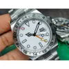 226570 OLEX förstoring Superclone White Platinum 42mm konvex Automatisk linsklocka Explorerii Designer Rhodium Mekanisk kalender Men 37