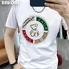 Men's T-Shirts Mens Trend T-Shirt Bear Print Hot Diamond Pattern New Designer Male Tees Summer Top Mercerized Cotton High-Quality Man Clothing J240409