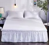 Hotel Bed Skirt Wrap Around Elastic Bed Shirts Without Bed Surface Twin /Full/ Queen/ King Size 40cm Height for Home Decor White