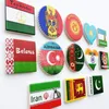 Asian Countries National Flags Fridge Stickers Creative Iran Afghanistan India Flags Fridge Magnets Cute Home Decoration