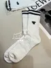 Striped Color Matching Socks Black and White Solid Color Mid-Calf Length Sock for Women Ins Internet Celebrity Wear Fashionable Sock Personalized Socks